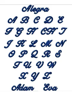 Názov výšivky Allegra script