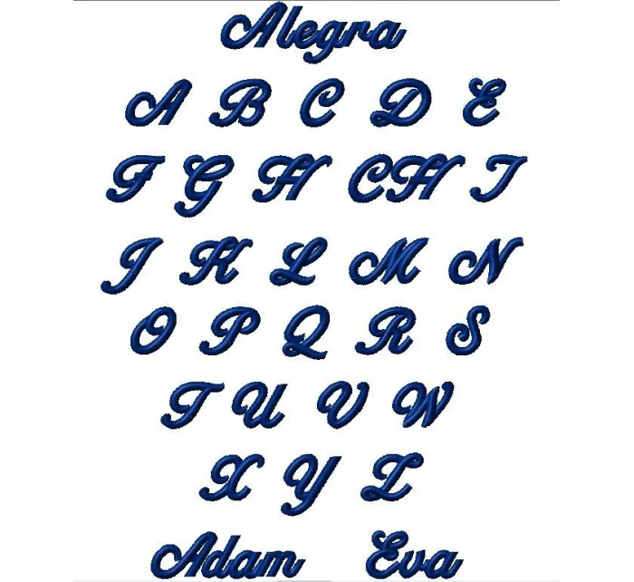 Názov výšivky Allegra script Názov výšivky Allegra script