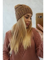 Fleecová čiapka Dolores K303 horčicová+hnedá
