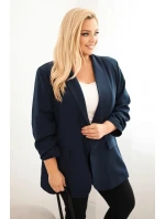 Dámske elegantné plus size sako modré