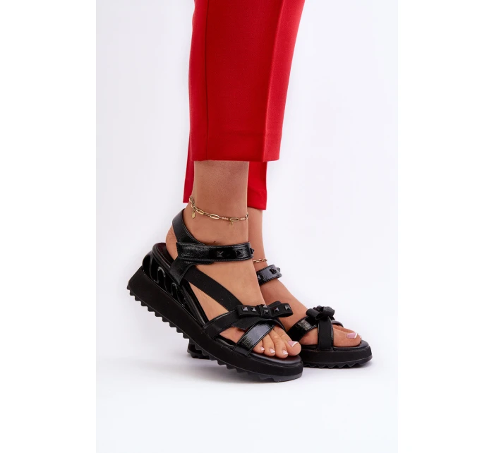 Sandały Damskie Z Kokardką D&A CR956 Czarne