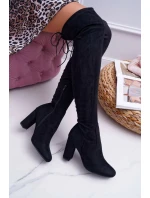 Dámske semišové čižmy na vysokom podpätku Black Xamarin Dámske semišové čižmy na vysokom podpätku Black Xamarin