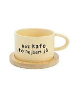 BEZ KÁVY TO NIE SOM JA - žltý hrnček makrónka 200 ml