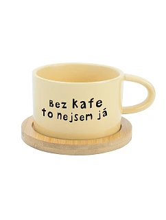 BEZ KÁVY TO NIE SOM JA - žltý hrnček makrónka 200 ml