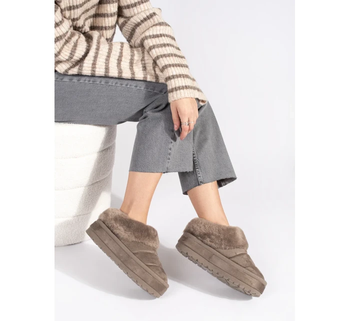 Exkluzívní dámské hnědé sněhule platforma Exkluzívní dámské hnědé sněhule platforma