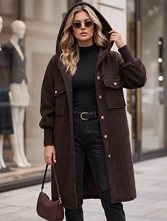 Płaszcz damski długi z kapturem  model 22371857 - FashionStreet