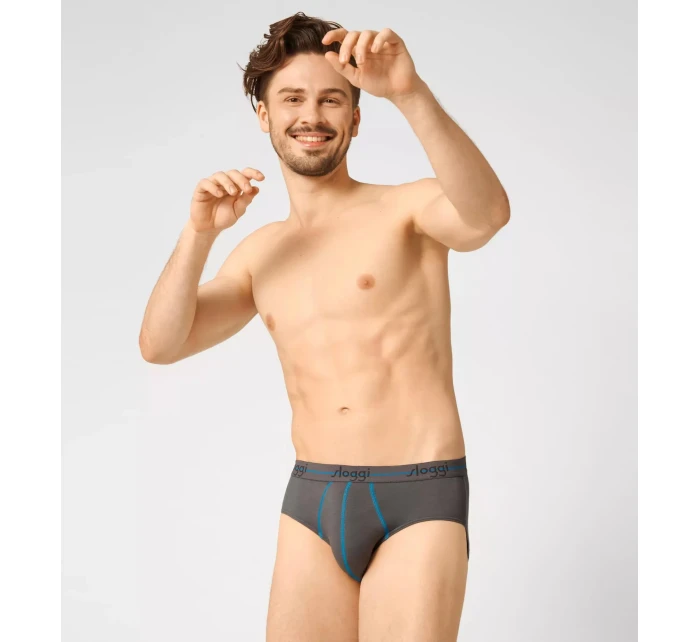 Pánske nohavičky Start Midi C2P box - HNEDÁ - SVETLÁ KOMBINÁCIA - čierna a sivá M003 - SLOGGI