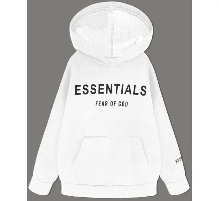 Hrubší bílá dámská klokaní mikina model 19742920 - MADE IN ITALY