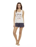 Dámské pyžamo Růžová a tmavě modrá model 17583898 - HENDERSON LADIES Dámské pyžamo Růžová a tmavě modrá model 17583898 - HENDERSON LADIES