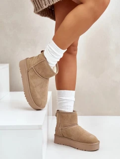 Dámske semišové tenisky na platforme nad členkom Beige Rianaella