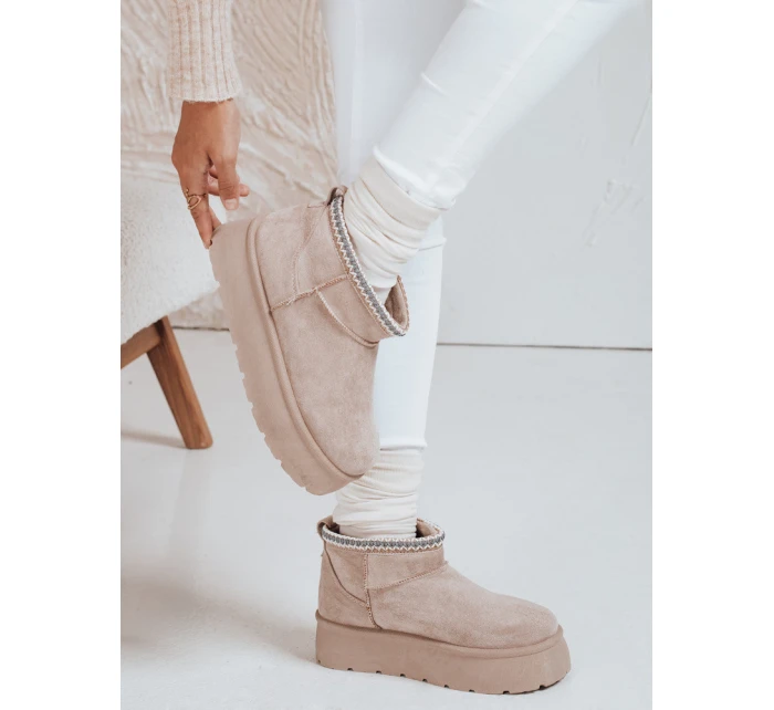 Dámské sněhule na platformě světle béžové Dstreet model 21992111 - FashionStreet