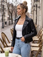 Dámska kožená bunda v štýle Ramones, čierna, FashionStreet TY5723 Dámska kožená bunda v štýle Ramones, čierna, FashionStreet TY5723