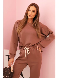 Súprava mikina + nohavice maslová čokoláda
