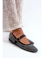 Eko Semišové Baletky S Ozdobami z Černé model 21666798 - Boto Eko Semišové Baletky S Ozdobami z Černé model 21666798 - Boto