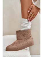 Botki Śniegowce Na Zamek Ocieplane Futerkiem Big Star OO274A524 Beżowe Botki Śniegowce Na Zamek Ocieplane Futerkiem Big Star OO274A524 Beżowe