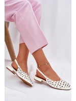 Zdobené Baleríny Na Plochém Podpatku Bílé model 21696513 - Boto