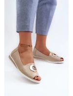 Dámske lodičky s ozdobou z ekokože, zlaté Biolita