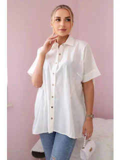 Bavlnené tričko s krátkym rukávom 28838 ecru - Kesi