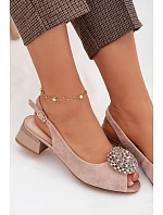 Dámske kožené sandále CR61-3030 beige - D&A