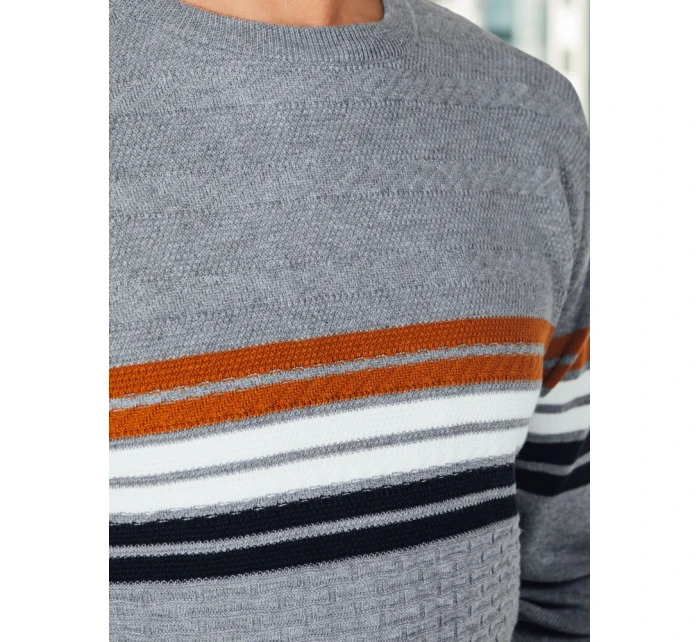 Pánský pruhovaný šedý svetr Dstreet model 21994032 - FashionStreet