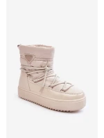 Damskie Śniegowce Na Platformie Z Wiązaniem Beżowe Fleure Damskie Śniegowce Na Platformie Z Wiązaniem Beżowe Fleure