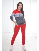 Farebná pruhovaná sada červená+sivá