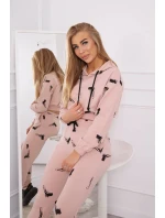 Sada s potlačou pištole tmavo púdrovo ružová