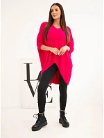 Dámský svetr Plus Size s výstřihem do V fuchsiový Dámský svetr Plus Size s výstřihem do V fuchsiový