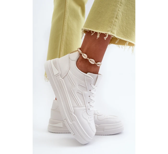 Dámské tenisky na platformě z ekokože bílé model 21657683 - Boto