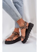 Zdobené Sandály Na Platformě Leopardí Hnědé model 21684515 - Boto