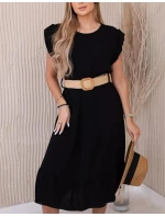 Dámské šaty model 21772693 s páskem černé - Kesi