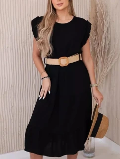 Dámské šaty model 21772693 s páskem černé - Kesi
