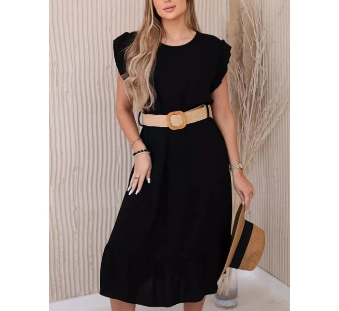 Dámské šaty model 21772693 s páskem černé - Kesi