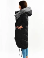 Černá dlouhá zimní bunda s kapucí model 21241716 - Libland