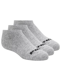 Skechers, 3 ks, unisex, bez froté, neviditeľné ponožky S114041-020, sivé, veľkosti 39–42