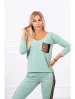 Tmavo mätová sada s leopardím potlačou