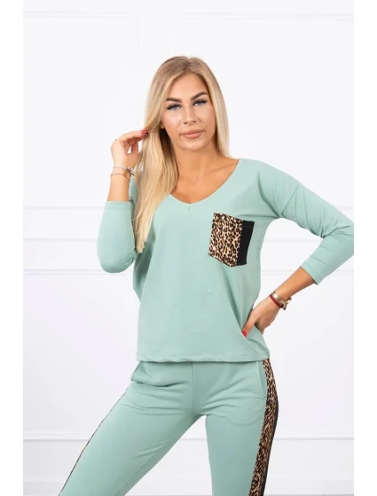 Tmavo mätová sada s leopardím potlačou