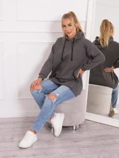 Zateplená mikina se zapínáním na model 18749018 grafitová - K-Fashion
