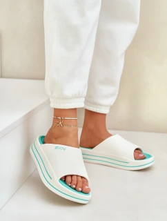 Klapki Damskie Na Platformie Big Star NN274A038 Biało-Miętowe