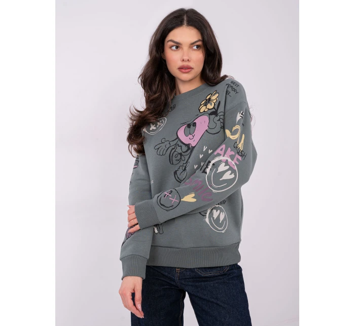 Mikina D10608BC02804A khaki Mikina D10608BC02804A khaki