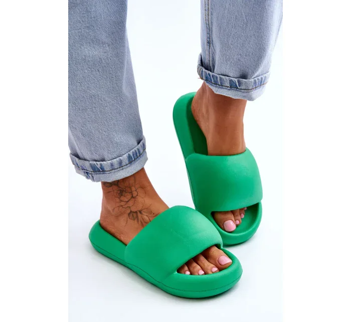 Dámské lehké pěnové pantofle na platformě Zelene Milton Dámské lehké pěnové pantofle na platformě Zelene Milton