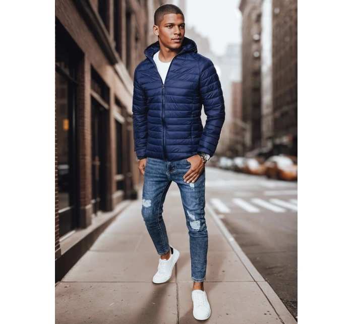 Pánská přechodná prošívaná bunda tmavě modrá Dstreet model 21968273 - FashionStreet