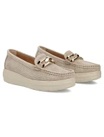 Béžové kožené mokasíny na  model 22097362 - FILIPPO