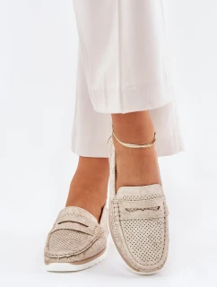 Mokasyny Damskie Z Eko Skóry Złote Bralithia