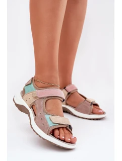 Skórzane Sandały Damskie Sportowe McKeylor 95347 Beżowe