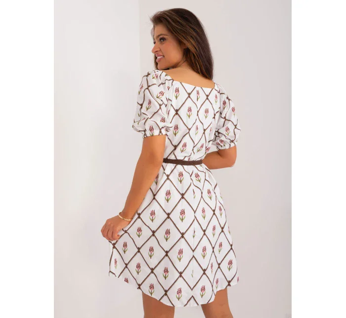 LK SK 509406 šaty.31 bielo-hnedá