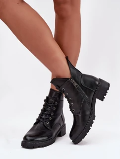 Dámske členkové topánky Vinceza s klinom - čierne