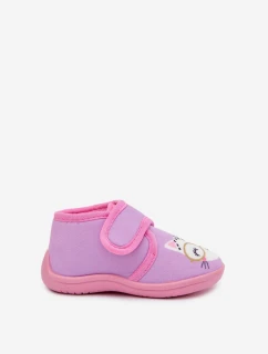 Detské papuče na suchý zips - fialové Katline