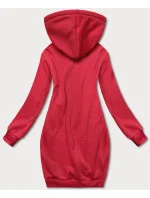 Dlouhá červená tepláková mikina model 17793359 - J.STYLE Dlouhá červená tepláková mikina model 17793359 - J.STYLE