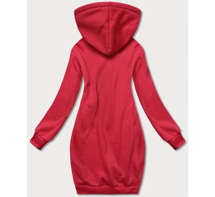 Dlouhá červená tepláková mikina model 17793359 - J.STYLE Dlouhá červená tepláková mikina model 17793359 - J.STYLE